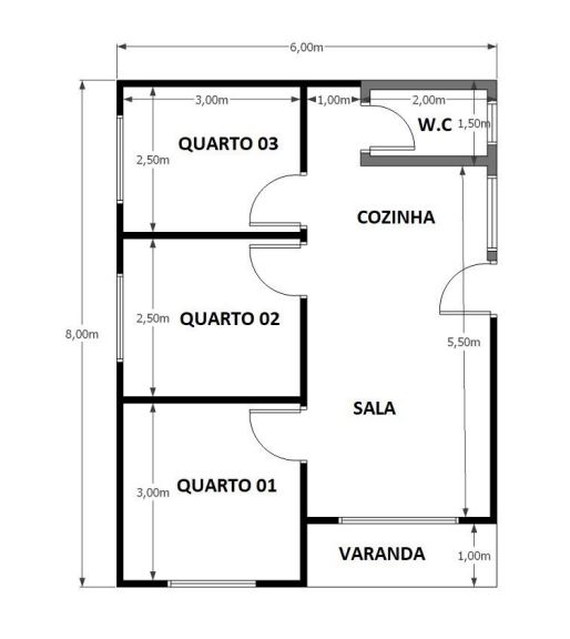 48,00 m² - 03 QUARTOS